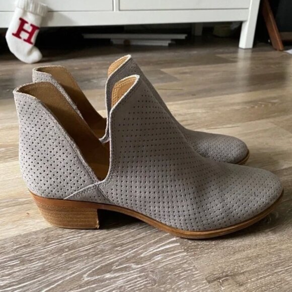 Lucky Brand | Size 8 | Grey Suede Ankle Booties - Picture 3 of 5